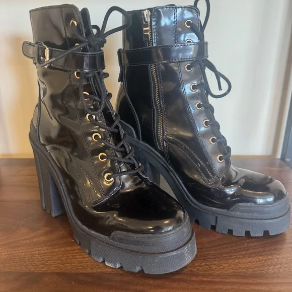 ALDO Uplift Heel - Chunky Heel Combat Boots - Picture 7 of 7